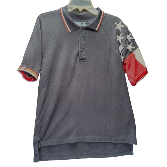 Rock Point Mens Polo Multi-Color Size Medium 100% Cotton Patriotic Pullover - Picture 1 of 12